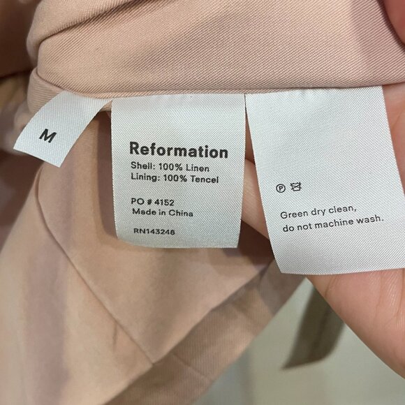 New Reformation Verano 100% Linen Blazer Dusty Pink Medium $248 - Picture 8 of 9